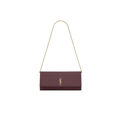 YSL KATE CLUTCH IN GRAIN DE POUDRE LEATHER 851921AAGBE6195 (28*12*4cm)